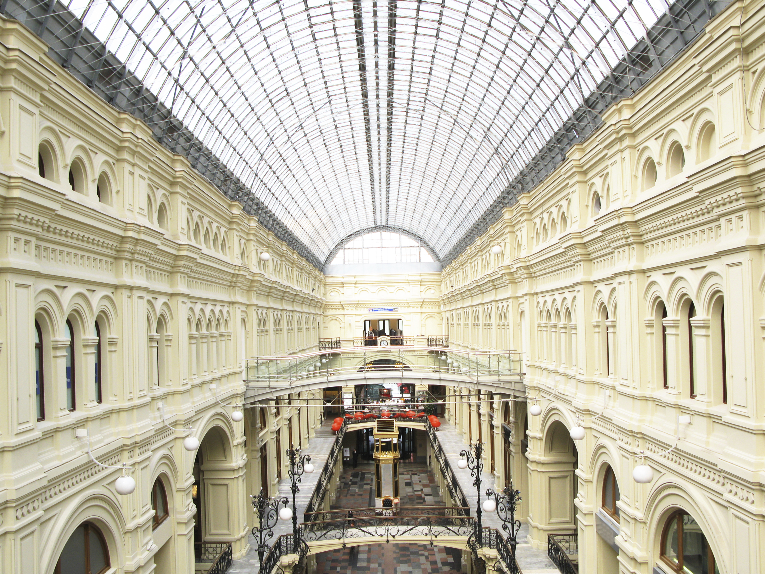 Interior of a shopping mall in Moscow