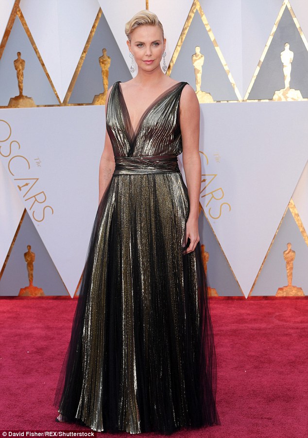 Charlize Theron Oscars red carpet