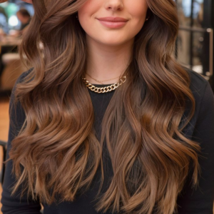 Chestnut bronde hair colour trend 2025 in Australia — soft brunette and blonde tones with natural shine